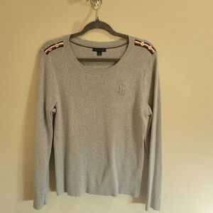 Gray Sweater with Button Detail